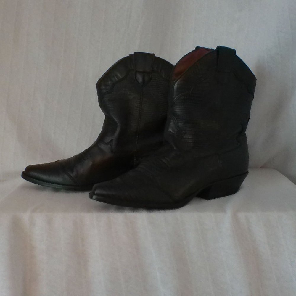 Black Leather Booties